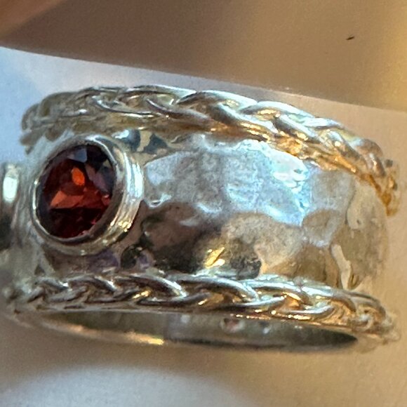 Vintage Art Deco Ornate Solid Stunning Statement Ring 925 Amethyst Citrine - Picture 15 of 16